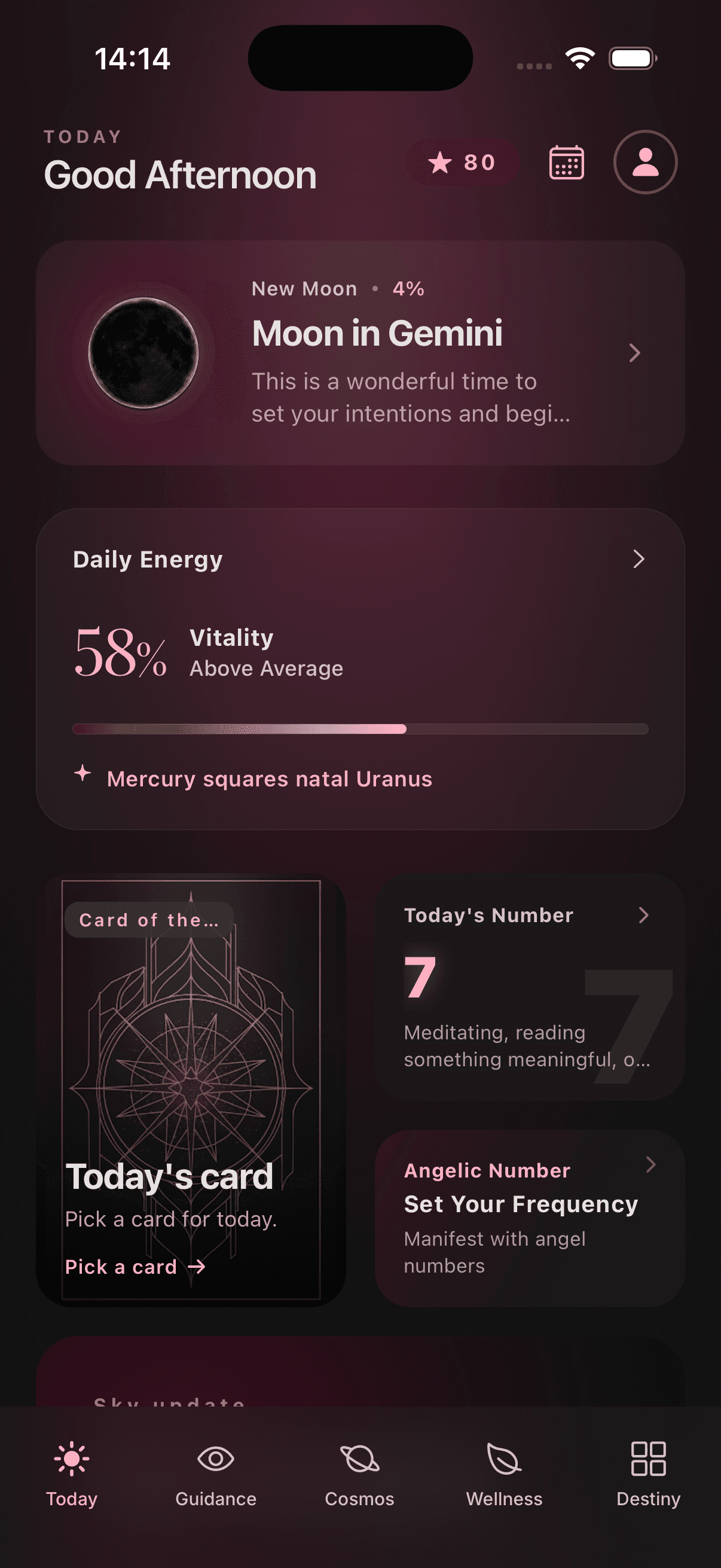Lunaura daily ritual screen